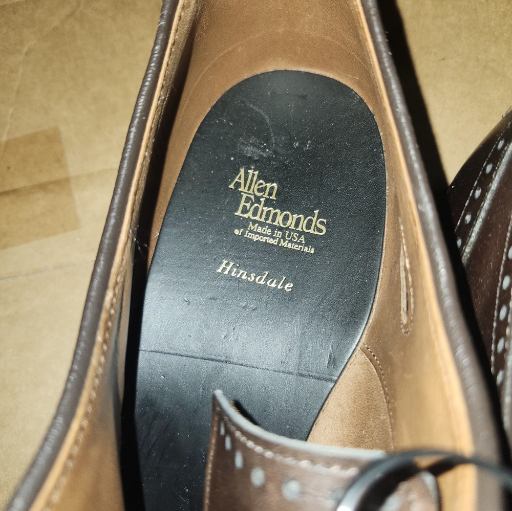 Allen edmonds 14d wingtip hilsdale no crease in vamp almost new - Picture 7 of 10